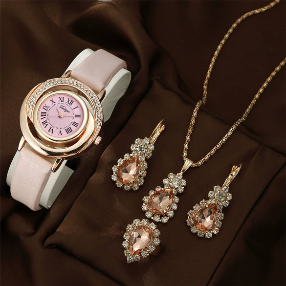 Wholesale Women's Belt Quartz Watch Alloy Case Pu Strap Stainless Steel Buckle Round Dial
