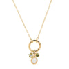 Wholesale Women's Birthstone Pendant Necklace Copper Goldplated Geometric Style Electroplating