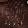 Wholesale Women's Birthstone Pendant Necklace Copper Goldplated Geometric Style Electroplating