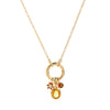 Wholesale Women's Birthstone Pendant Necklace Copper Goldplated Geometric Style Electroplating