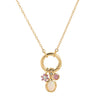 Wholesale Women's Birthstone Pendant Necklace Copper Goldplated Geometric Style Electroplating
