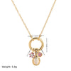 Wholesale Women's Birthstone Pendant Necklace Copper Goldplated Geometric Style Electroplating