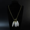 Wholesale Women's Bohemian Creative Feather Tassel Necklace With Geometric Style And Water Wave Chain