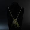 Wholesale Women's Bohemian Creative Feather Tassel Necklace With Geometric Style And Water Wave Chain