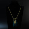 Wholesale Women's Bohemian Creative Feather Tassel Necklace With Geometric Style And Water Wave Chain