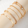 Wholesale Women's Bohemian Geometric Metal Chain Bracelet With Electroplating