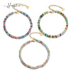 Wholesale Women's Bohemian Style Geometric Titanium Steel Beaded Electroplated Bracelet
