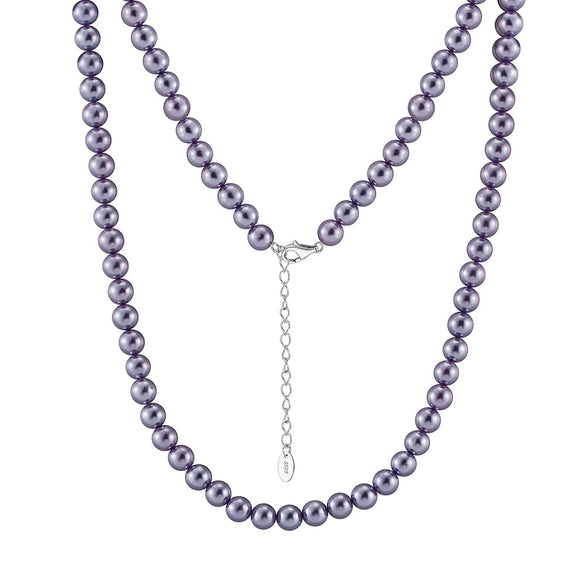 Wholesale Women's Bohemian Style 925 Sterling Silver Geometric Beads Clavicle Chain Necklace With Electroplating