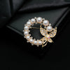 Wholesale Women's Bow Pearl Brooch Zinc Alloy Electroplated Clothing Accessory