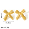 Wholesale Women's Bow Tie Pattern Stainless Steel Earrings With Pvd Furnace Vacuum Real Gold Plating