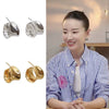 Wholesale Women's Brass And 925 Silver Needle Geometric Wave Cshaped Electroplated Earrings