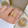 Wholesale Women's Brass Electroplated Crown Pattern Open Adjustable Ring