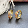 Wholesale Women's Brass Goldplated Zircon Geometric Earring