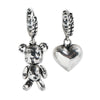 Wholesale Women's Brass Heart Shaped Asymmetric Bear Love Earrings Light Luxury Cold Style