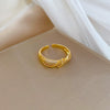 Wholesale Women's Brass Ring Open Twisted Style With Crown Pattern Real Gold Plating Microinlaid