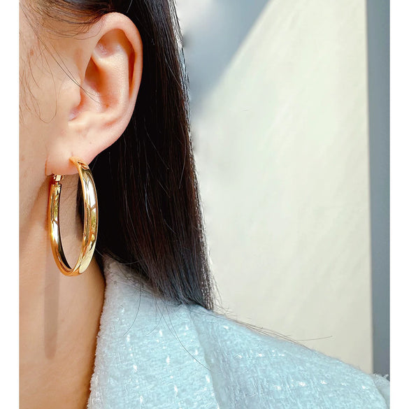 Wholesale Women's Brass 925 Silver Needle Geometric Exaggerated Electroplated Ring Earrings