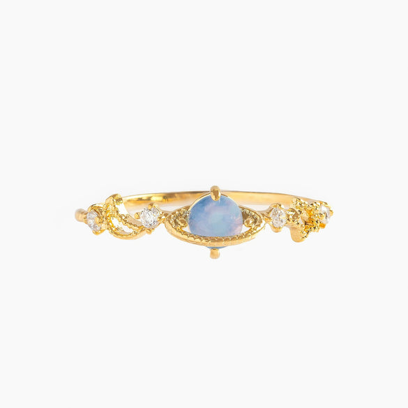 Wholesale Women's Brass Star Pattern Electroplated Planet Ring Fashion Jewelry