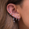 Wholesale Women's Brass Wicker Flower And Leaf Zircon Inlaid Earrings