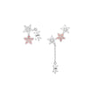 Wholesale Women's Brass Wicker Flower And Leaf Zircon Inlaid Earrings
