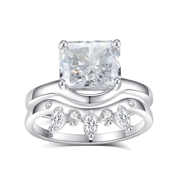 Wholesale Women's Bridal Ring 925 Silver Ushaped Geometric Electroplated