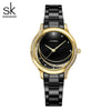 Wholesale Women's Business Style Alloy Band And Case Watch With Sun Pattern And Star And Moon Dial Mineral Strengthened Glass Mirror Bilateral Button Clasp Spiral Crown Round Dial