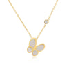 Wholesale Women's Butterfly And Zodiac Pattern Diamondencrusted Electroplated Titanium Steel And Stainless Steel Oshaped Chain Necklace Jewelry