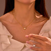 Wholesale Women's Butterfly Heart Geometric Stainless Steel 18K Gold Plated Necklace