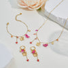 Wholesale Women's Butterfly Jewelry Set Stainless Steel 18K Gold Electroplated With Heart Drop Bell Patterns