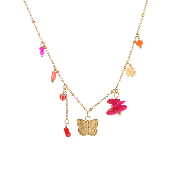 Wholesale Women's Butterfly Jewelry Set Stainless Steel 18K Gold Electroplated With Heart Drop Bell Patterns