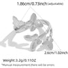 Wholesale Women's Butterfly Open Rings Stainless Steel Pvd Furnace Vacuum Real Gold Plating