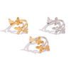 Wholesale Women's Butterfly Open Rings Stainless Steel Pvd Furnace Vacuum Real Gold Plating