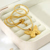 Wholesale Women's Butterfly Pendant Necklace With Animal Zodiac Pattern Stainless Steel And Titanium Steel Snake Bone Chain 18K Gold Plated