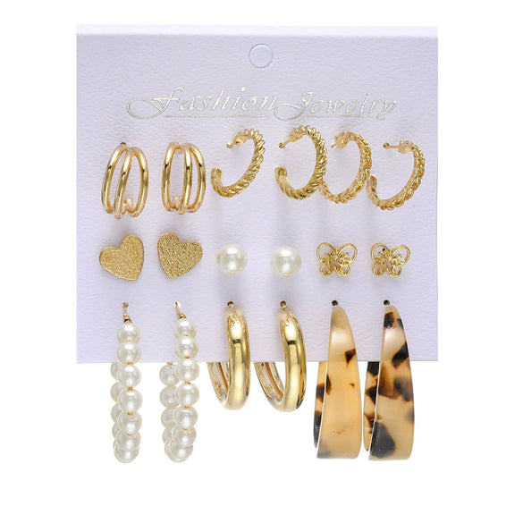 Wholesale Women's Cartoon Animal Style Alloy And Stainless Steel Geometric Carved Snake Shaped Butterfly Earrings Set