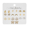 Wholesale Women's Cartoon Animal Style Alloy And Stainless Steel Geometric Carved Snake Shaped Butterfly Earrings Set