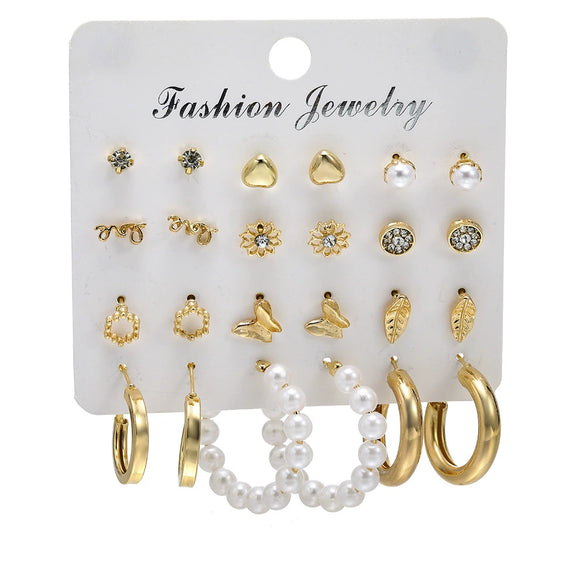 Wholesale Women's Cartoon Animal Style Alloy And Stainless Steel Geometric Carved Snake Shaped Butterfly Earrings Set