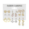 Wholesale Women's Cartoon Animal Style Alloy And Stainless Steel Geometric Carved Snake Shaped Butterfly Earrings Set