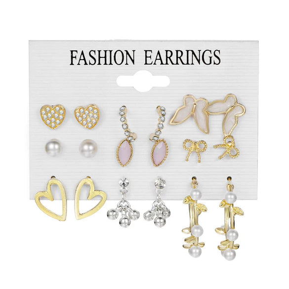 Wholesale Women's Cartoon Animal Style Alloy And Stainless Steel Geometric Carved Snake Shaped Butterfly Earrings Set