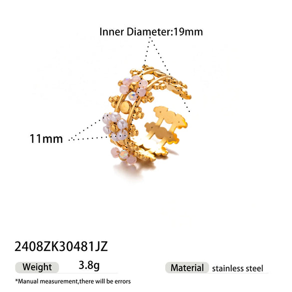 Wholesale Women's Cartoon Character Titanium Steel Electroplated Open Ring Fashion Jewelry