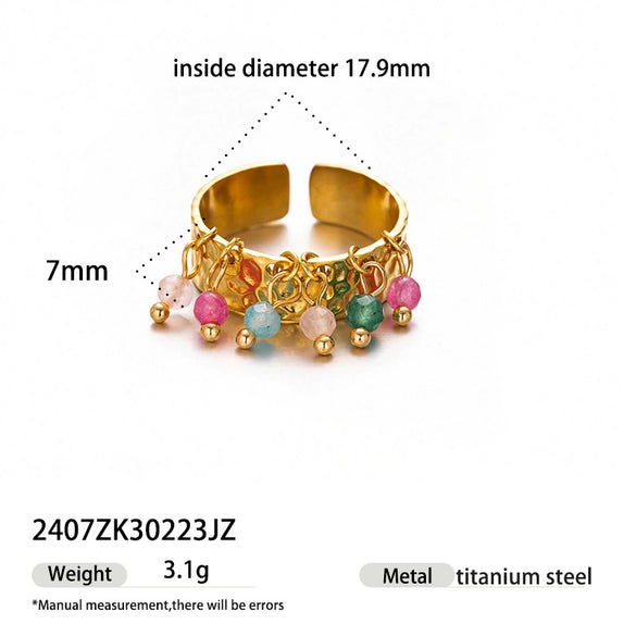 Wholesale Women's Cartoon Character Titanium Steel Electroplated Open Ring Fashion Jewelry