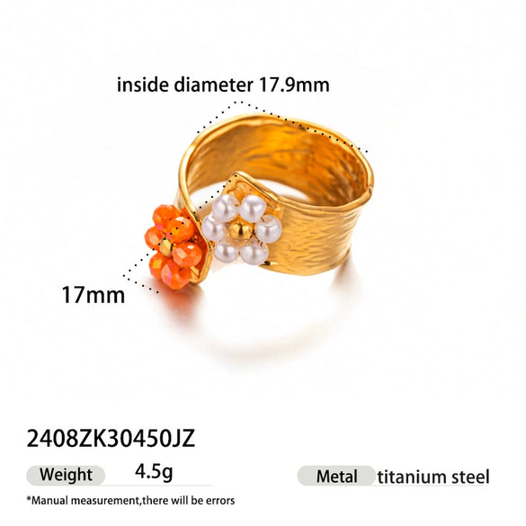 Wholesale Women's Cartoon Character Titanium Steel Electroplated Open Ring Fashion Jewelry