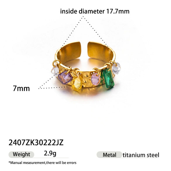 Wholesale Women's Cartoon Character Titanium Steel Electroplated Open Ring Fashion Jewelry