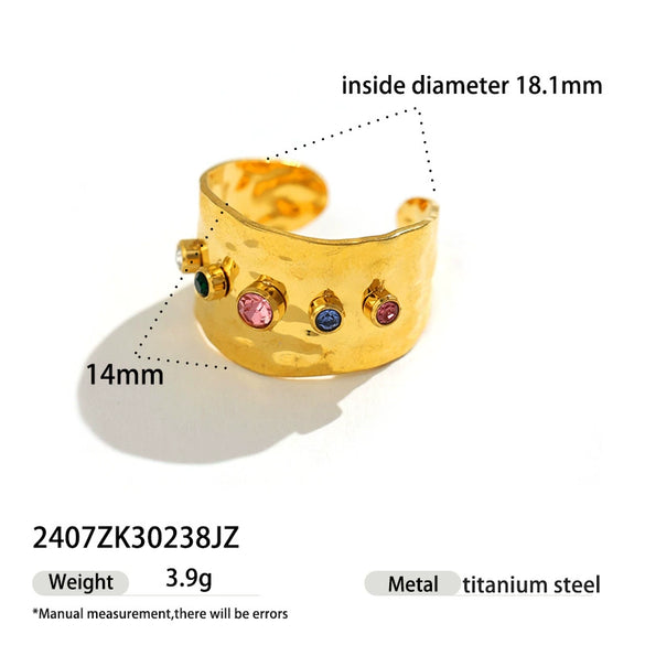 Wholesale Women's Cartoon Character Titanium Steel Electroplated Open Ring Fashion Jewelry