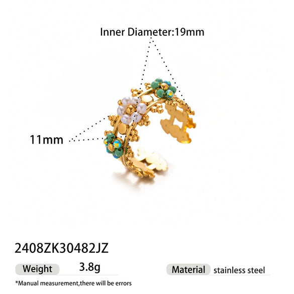 Wholesale Women's Cartoon Character Titanium Steel Electroplated Open Ring Fashion Jewelry