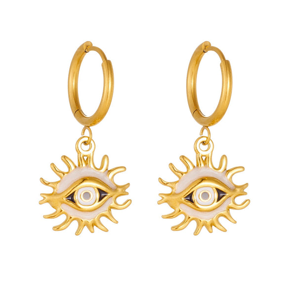 Wholesale Women's Cartoon Style Devil Eye Stainless Steel Electroplated Earrings