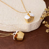 Wholesale Women's Cartoon Woven Geometric Copper Electroplated Fruit Basket Pendant Stainless Steel Necklace
