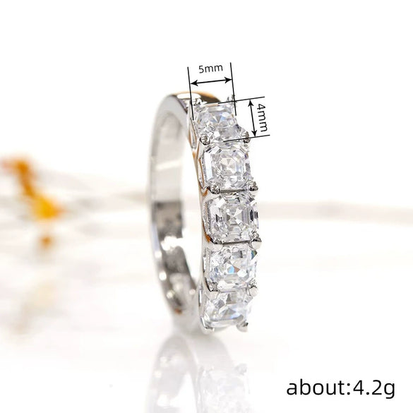 Wholesale Women's Casual Copper Geometric Inlaid Zircon Ring