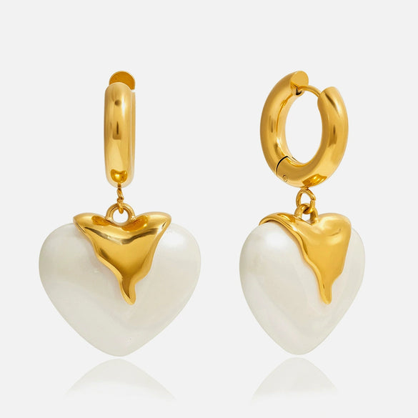 Wholesale Women's Casual Geometric And Heart Shape Electroplated Stainless Steel Earrings