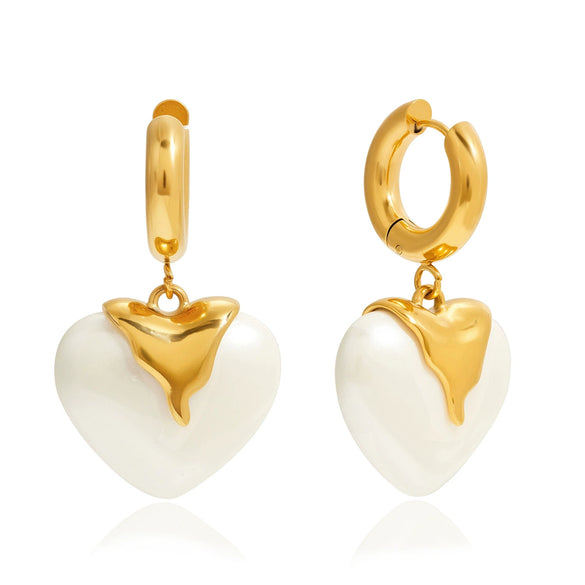 Wholesale Women's Casual Geometric And Heart Shape Electroplated Stainless Steel Earrings