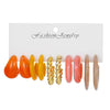 Wholesale Women's Casual Geometric Cshaped Spraypainted Plastic And Resin Earrings With Electroplating