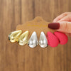 Wholesale Women's Casual Geometric Cshaped Spraypainted Plastic And Resin Earrings With Electroplating